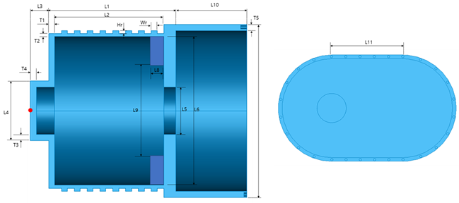 Integrated type housing and rib dimensions