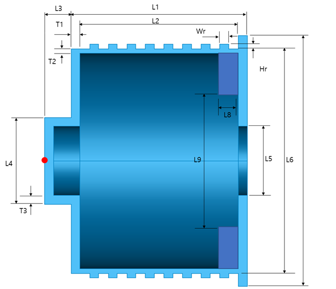 Separated type housing and rib dimensions