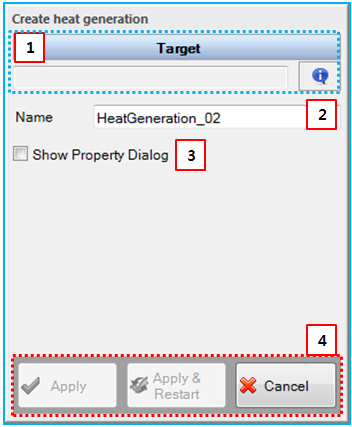 Heat Generation creation dialog