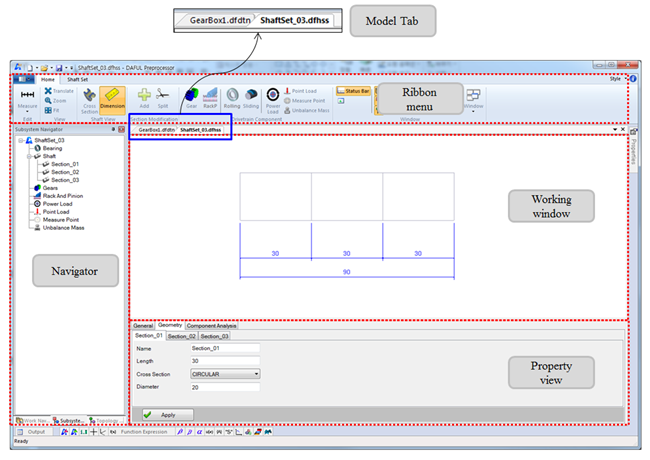 Designer layout for a simple Shaft Set