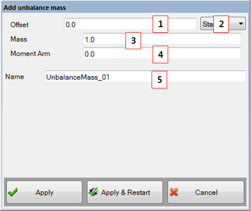 Add a unbalanced mass to a Shaft Set