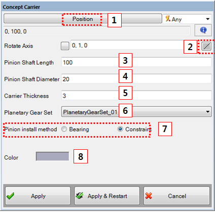 Creation dialog for a Concept Carrier