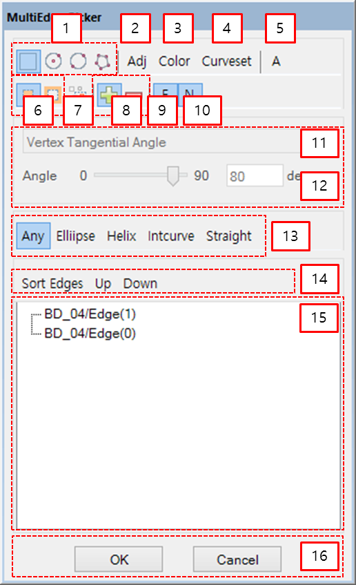 MultiEdge Picker properties dialog