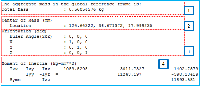 Message for mass measurement in Output window