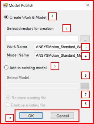 Publish file dialog