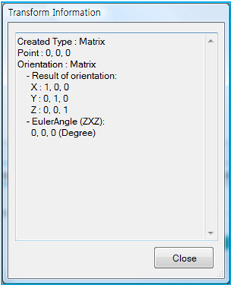 Transform Information for the geometry