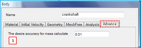 Advance tab in the Solid Body properties dialog