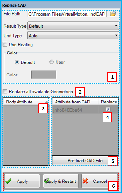 Replace CAD dialog