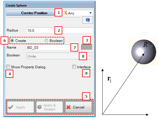 Create Sphere 3.4.3. Sphere Creation and Properties
