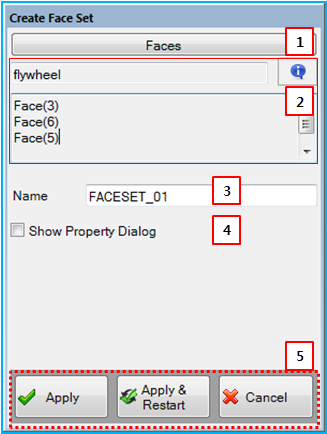 Create Face Set dialog