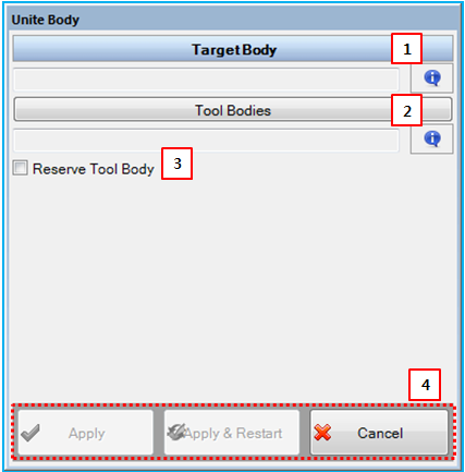 Unite Body dialog