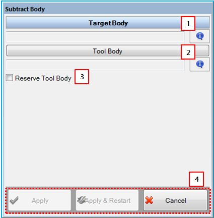 Subtract Body dialog