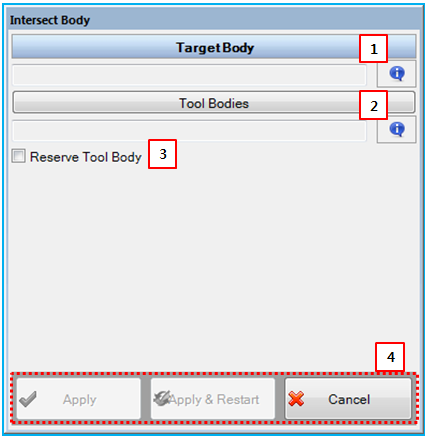 Intersect Body dialog