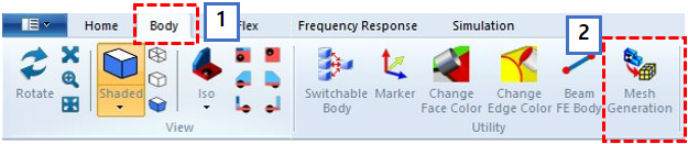 Mesh Generation operators from the ribbon menu