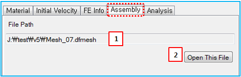 Assembly tab in the FE body properties dialog