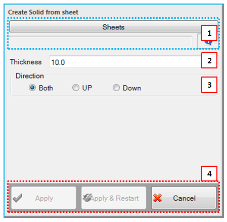 Sheet Thicken dialog