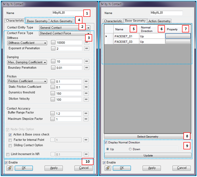 M by N Contact property dialog