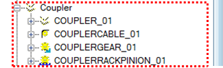 Location of couplers in the subsystem navigator