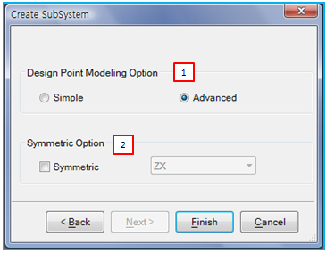 Modeling option settings