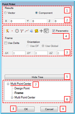 Property dialog for point picker