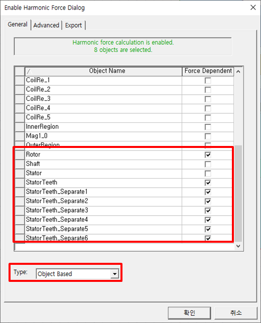 Force setting for object-based type