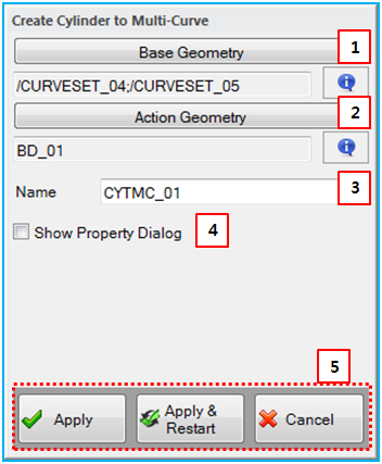 Cylinder to Multi-Curve Contact creation dialog