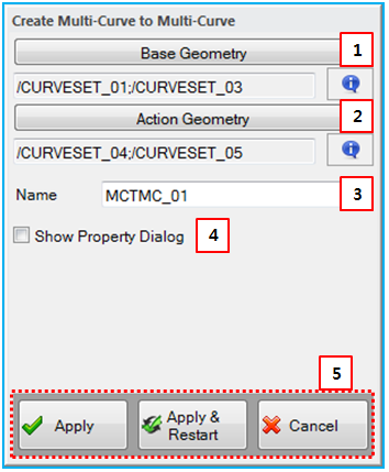 Creation dialog for Multi-Curve to Multi-Curve Contact