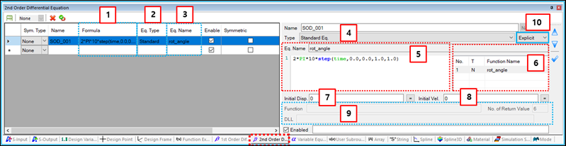 Second Order Differential Equation sub-entity window