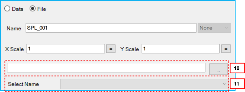 File options in the Spline sub-entity window