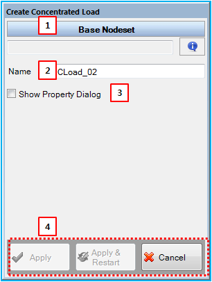 Concentrated Load creation dialog