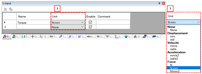 S-Input sub-entity window