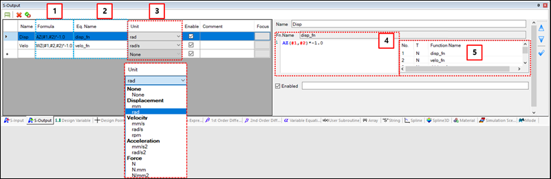 S-Output sub-entity window