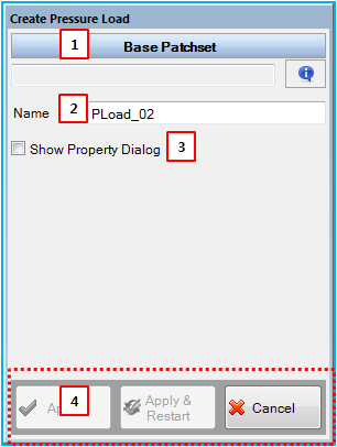 Pressure Load creation dialog