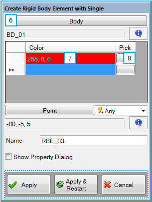 RBE Single creation dialog