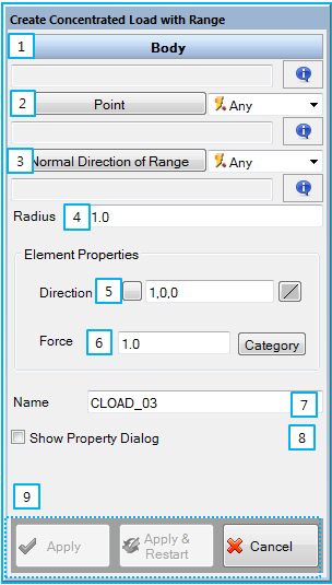 CLOAD Range creation dialog