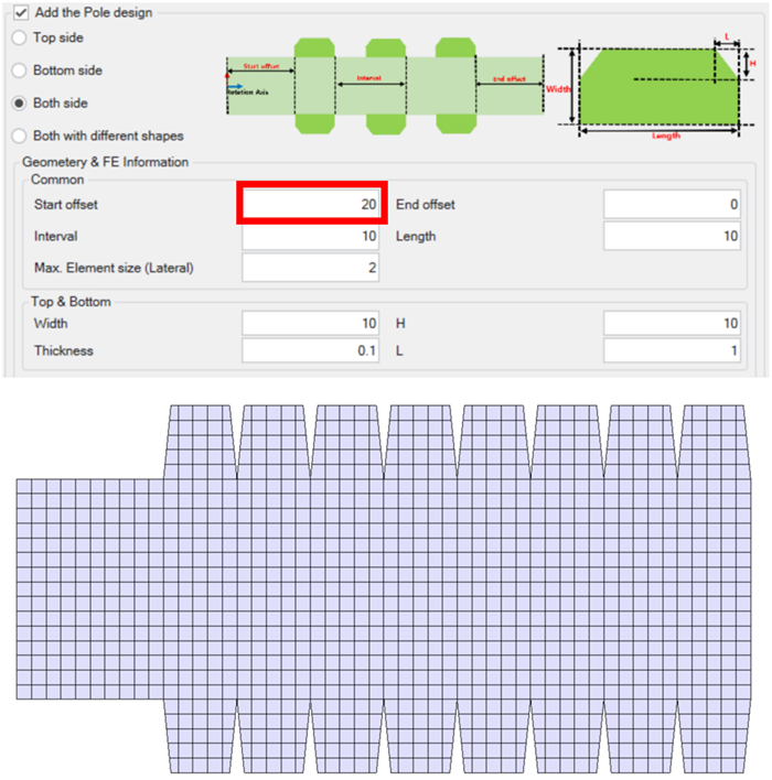 Pole-free sections: Start offset