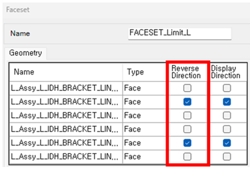 Reverse Direction of Faces in Facesets