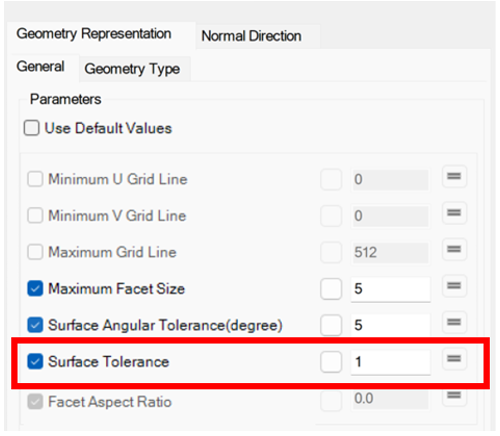 Surface Tolerance Adjustment for Resolving NURBS Surface Vertex UV Mapping Issue