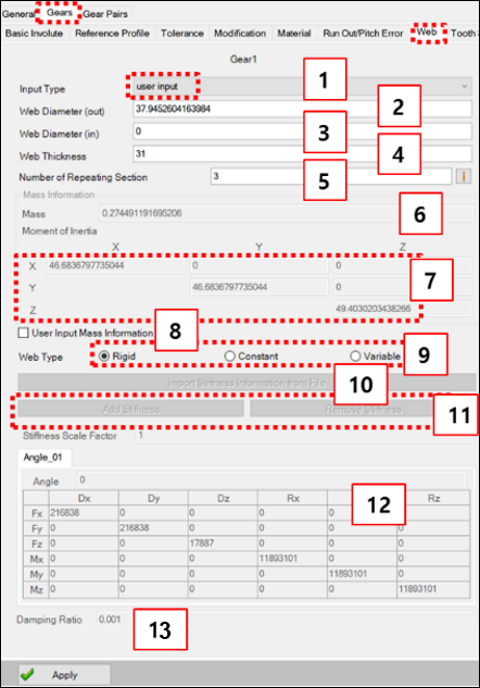 Web tab for User Input