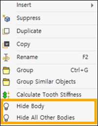 Body Display Options