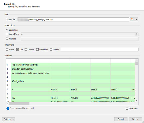 Design Point Import Wizard