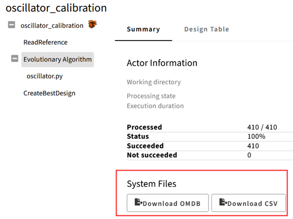 Opti Files Downloading System and Result Files