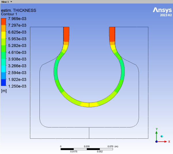 Contours of Thickness at the 40th Timestep