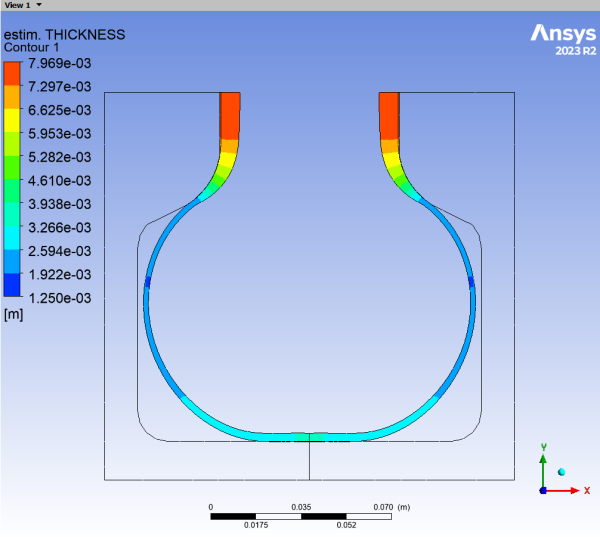 Contours of Thickness at the 60th Timestep
