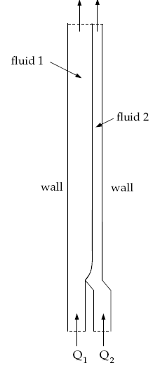 A Schematic Diagram of the Two Fluids in the Die