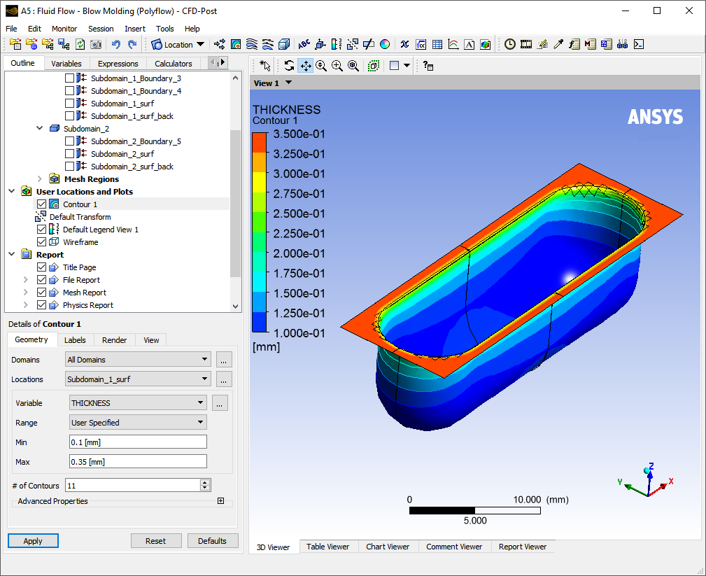 2.11. Viewing Your Polyflow Classic Data Using Ansys CFD-Post