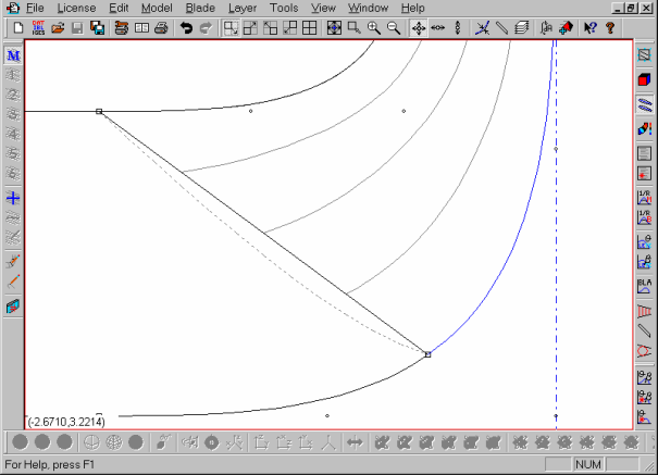 Hyperbolic Shape Spanwise Curve