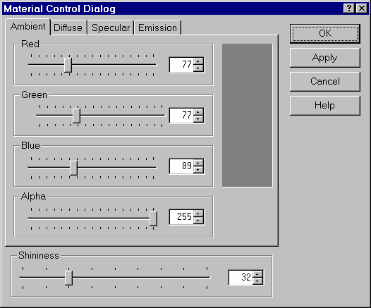 Material Control Dialog