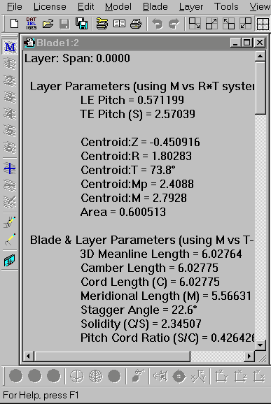 Blade Information Table - All Layers