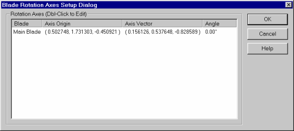 Blade Rotation Axis Setup Dialog